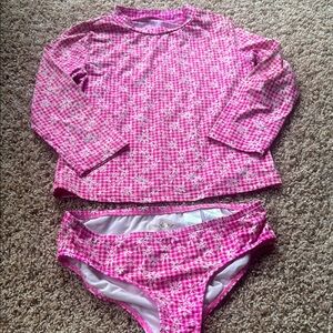 Lilly Pulitzer Pink Rashguard Swim Set